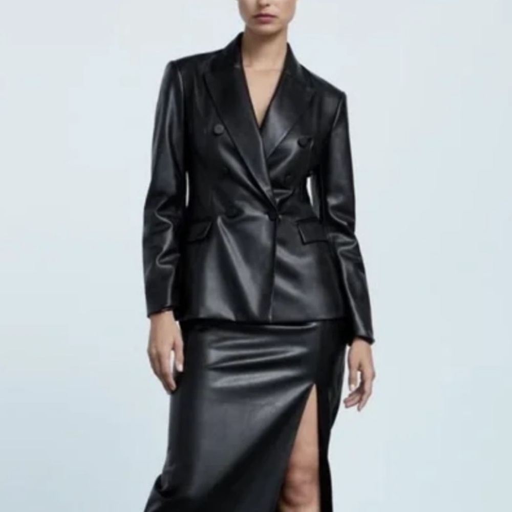 Zara Leather Blazer